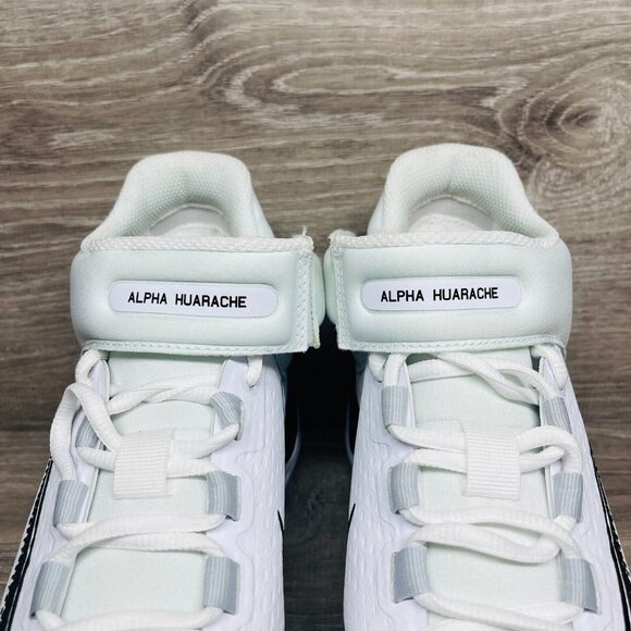 Nike Alpha Huarache Elite 4 Mid Baseball Cleats Men's 7.5 White Black FD2744-101 - Picture 3 of 11